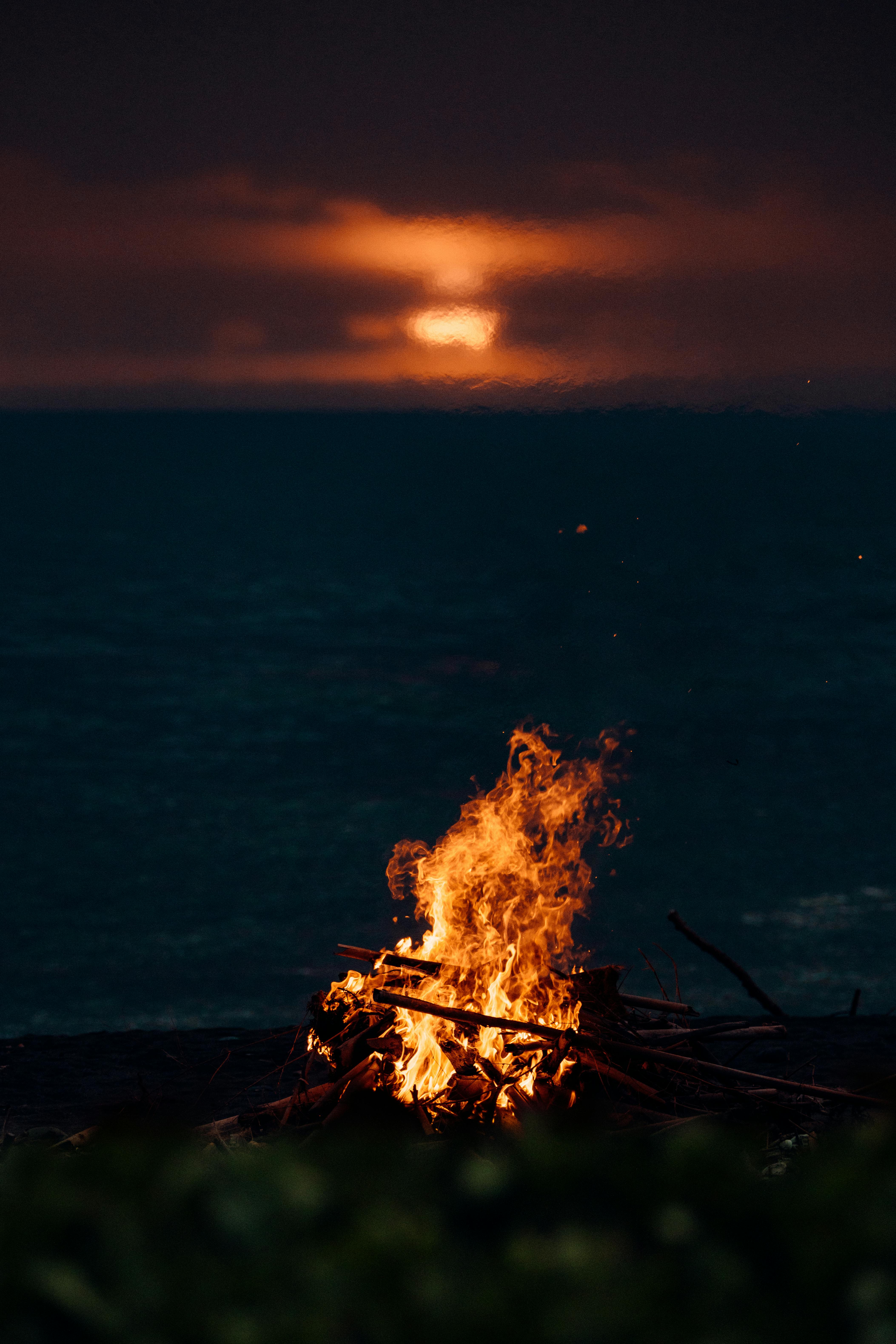Beach bonfire party at Mount Lavinia with people relaxing