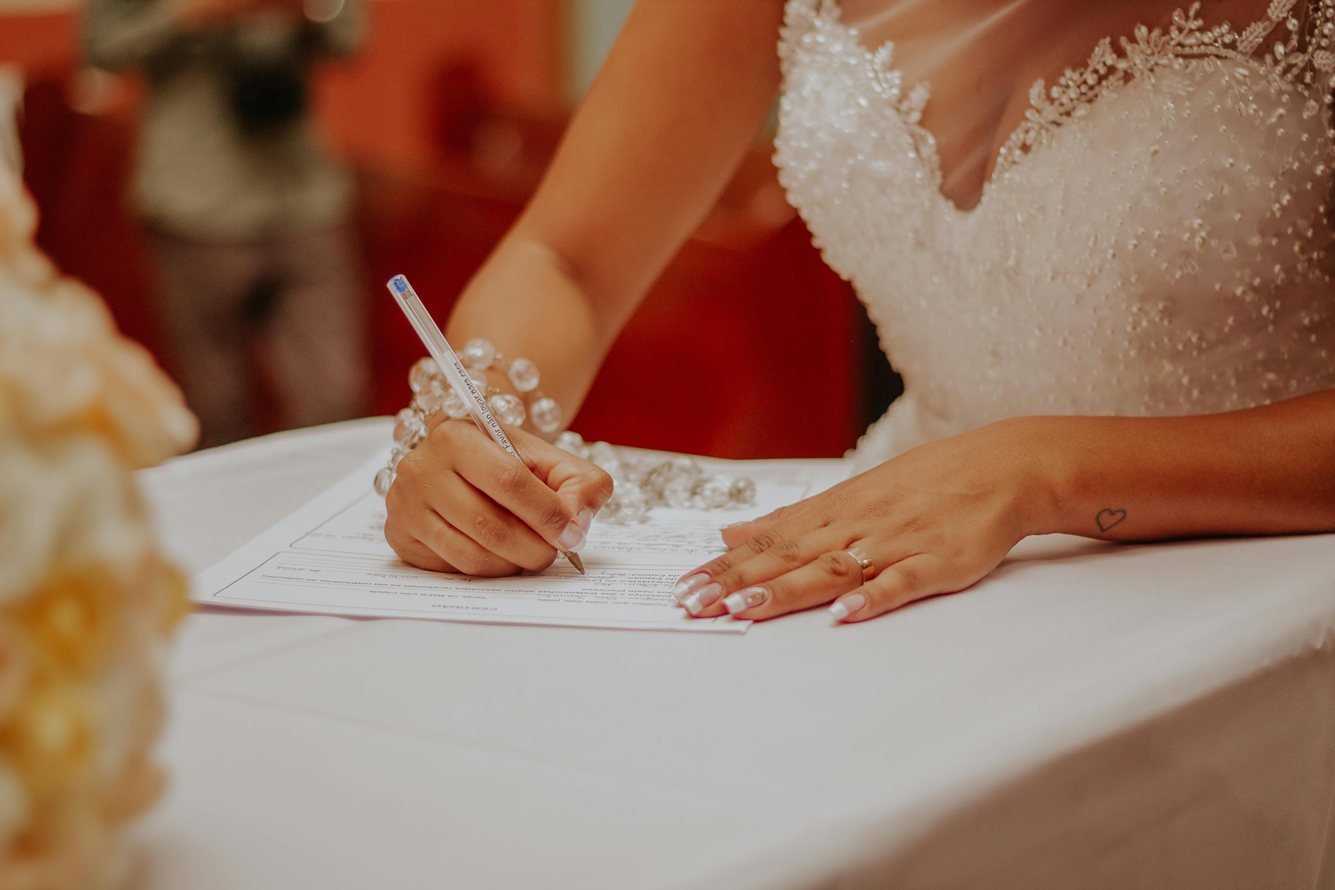 Wedding legal paperwork comparison